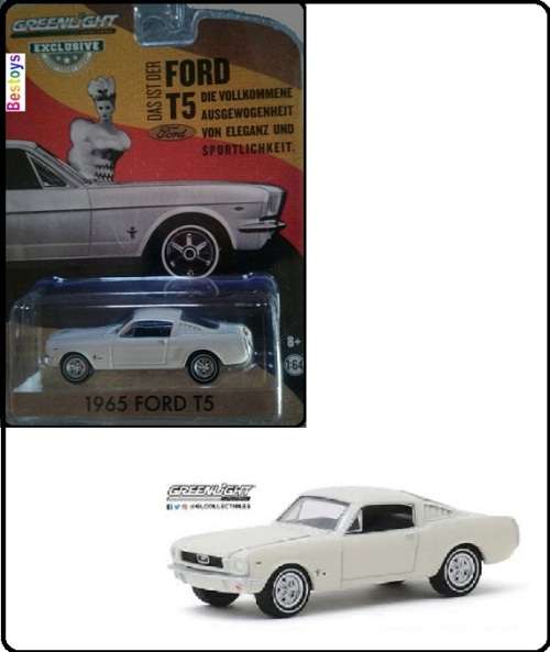Greenlight Diecast Model Car Exclusive Ford Mustang T 5 T5 1965 German Mustang 1/64 scale new in pac