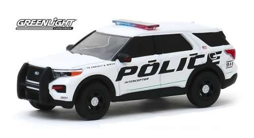 Greenlight Diecast Model Car Hot Pursuit Series Ford Interceptor Utility 2020 Show Vehicle Police