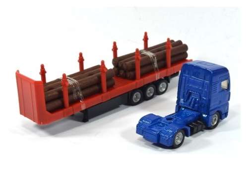 SIKU Diecast Model 1659 Volvo truck and trailer log transporter 1/87 HO railway scale