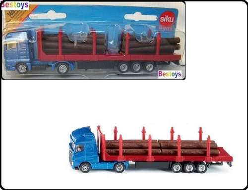 SIKU Diecast Model 1659 Volvo truck and trailer log transporter 1/87 HO railway scale