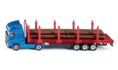 SIKU Diecast Model 1659 Volvo truck and trailer log transporter 1/87 HO railway scale