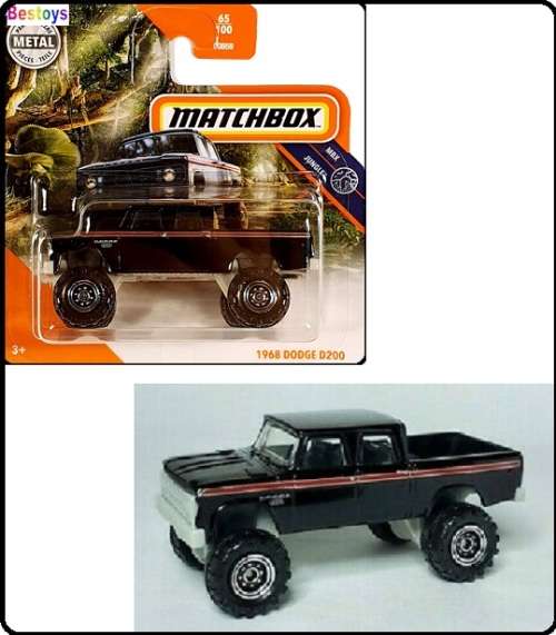 Matchbox 2020 65/100 Dodge D 200 D200 Pickup 1968 Jungle 1/64 scale