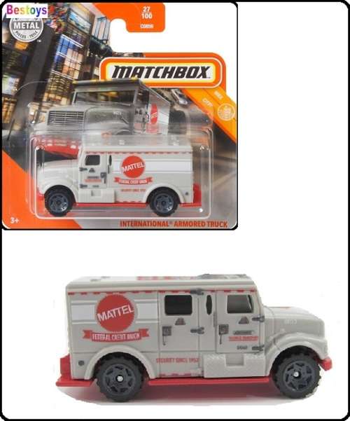 Matchbox Diecast Model Car 2020 27 / 100 International Armoured Truck `Mattel` 1/64 scale new in pac