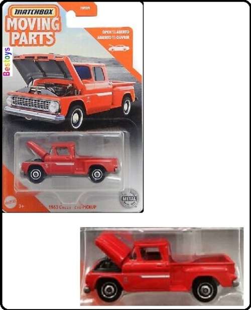 Matchbox Diecast Model Car Moving Parts Chevy Chevrolet C 10 C10 Pickup 1963 1/64 scale new in pack