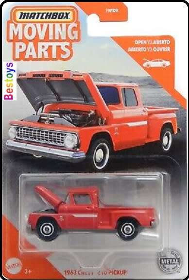 Matchbox Diecast Model Car Moving Parts Chevy Chevrolet C 10 C10 Pickup 1963 1/64 scale new in pack