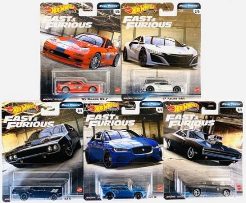 Hot Wheels Hotwheels Diecast Model Car Set Fast & Furious Full Force Movie Film TV Dodge Honda Mazda