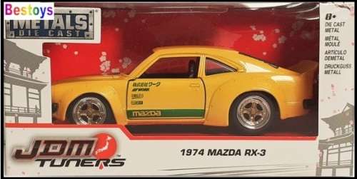 JADA Diecast Model Car Japan JDM Tuners 30958 Mazda RX 3 RX3 1974 1/32 scale new in pack