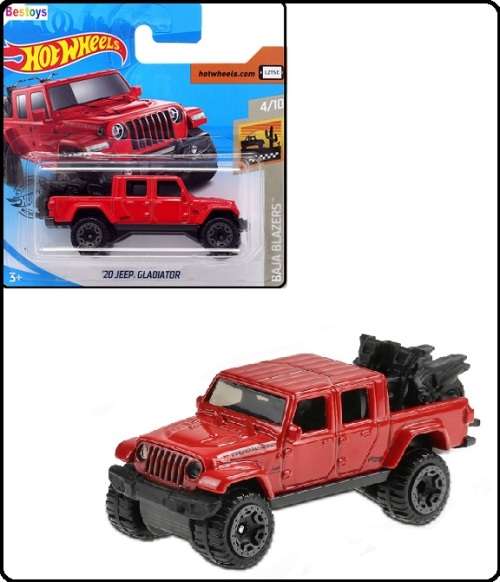 Hotwheels Hot Wheels Diecast Model Car 2020 157/250 Jeep Gladiator 2020 + 2 Motorbikes Baja Blazer