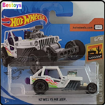 Hotwheels Hot Wheels Diecast Model Car 2020 139 / 250 Willys MB Jeep 1942 Baja Blazers 1/64 scale