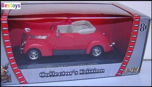 Road Signature Yatming Diecast Model Car 94230 Ford V 8 V8 Convertible 1937 1/43 scale new in pack