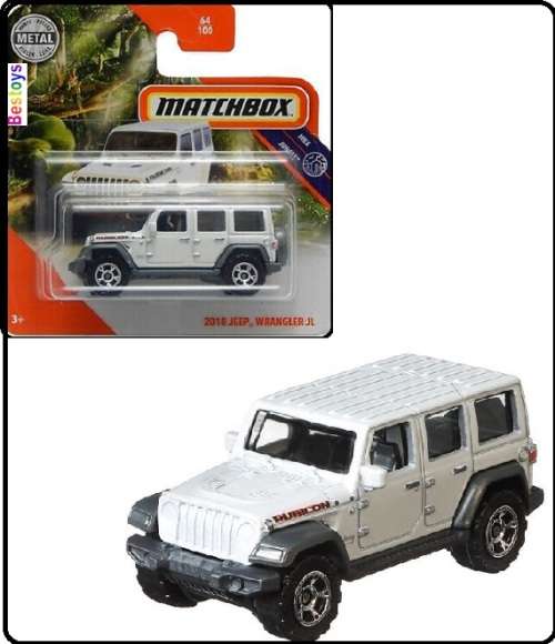 Matchbox Diecast Model Car 2020 64 / 100 Jeep Wrangler JL 2018 Jungle 1/64 scale new in pack