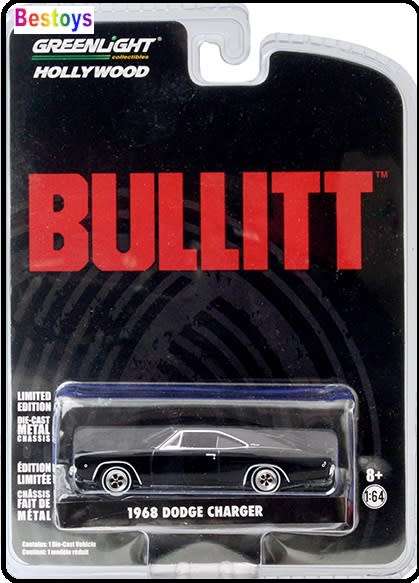 Greenlight Diecast Model Car Hollywood Dodge Charger 1968 Bullitt McQueen Movie Film TV 1/64 scale