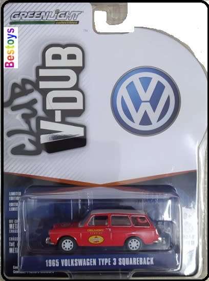 Greenlight Diecast Model Car VDub VW Volkswagen Type 3 T3 Squareback 1965 "Pennzoil" 1/64 scale new