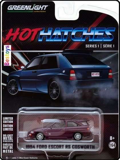 Greenlight Diecast Model Car Hot Hatches Ford Escort RS Cosworth 1994 1/64 scale new in pack