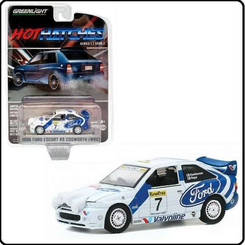 Greenlight Diecast Model Car Hot Hatches Ford Escort RS Cosworth WRC 1996 No 7 Motorsport 1/64 scale