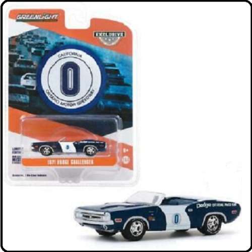 Greenlight Diecast Model Car Exclusive Dodge Challenger 1971 Ontario Motor Speedway Pace Car Motorsp