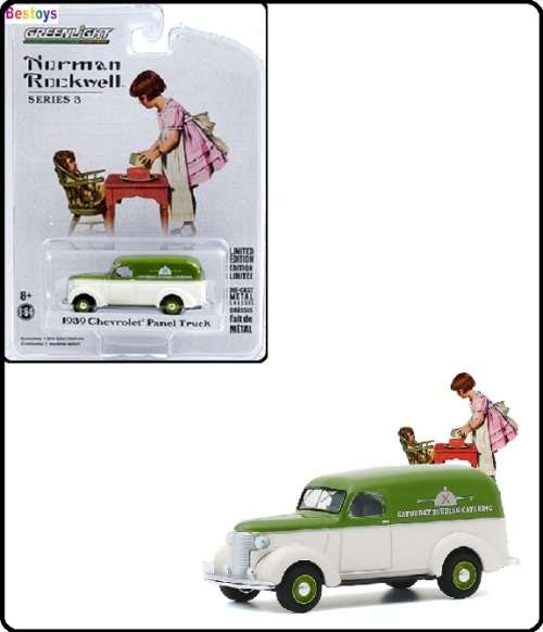 Greenlight Diecast Model Car Norman Rockwell Chevy Chevrolet Panelvan Truck 1939 1/64 scale new