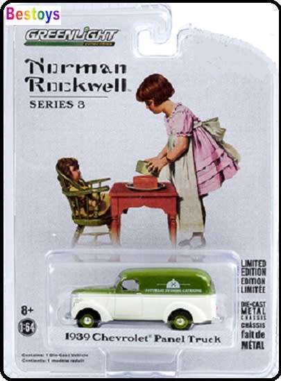 Greenlight Diecast Model Car Norman Rockwell Chevy Chevrolet Panelvan Truck 1939 1/64 scale new