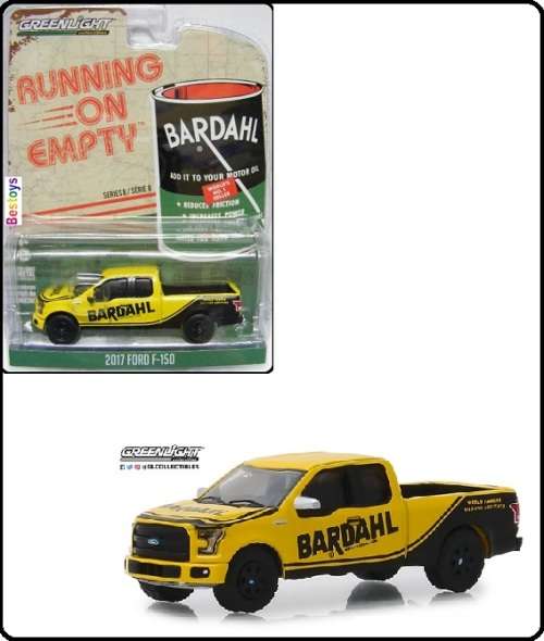 Greenlight Diecast Model Car Running on Empty Ford F 150 F150 Pickup 2017 `Bardahl` 1/64 scale