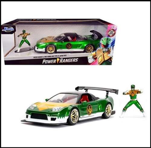 JADA Diecast Model Car 31909 Honda NSX Type R Japan Spec 2002 + Green Ranger Power Rangers Figurine