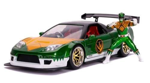JADA Diecast Model Car 31909 Honda NSX Type R Japan Spec 2002 + Green Ranger Power Rangers Figurine