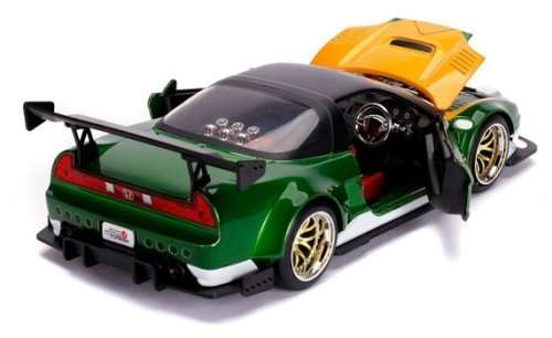JADA Diecast Model Car 31909 Honda NSX Type R Japan Spec 2002 + Green Ranger Power Rangers Figurine