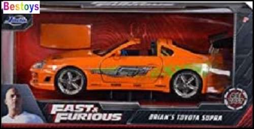 JADA Diecast Model Car 97168 Movie Film TV Fast & Furious Toyota Supra Brian 1/24 scale new in pack