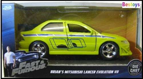 JADA Diecast Model Car Mitsubishi Lancer Evo VII 7 Brian Fast & Furious Movie Film TV 1/32 scale