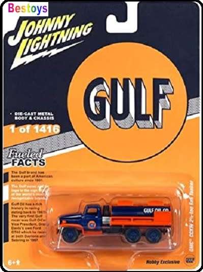 Johnny Lightning Diecast Model Car GMC CCKW 2 1/2 Ton 6x6 Tanker Truck "Gulf" Exclusive new in pack