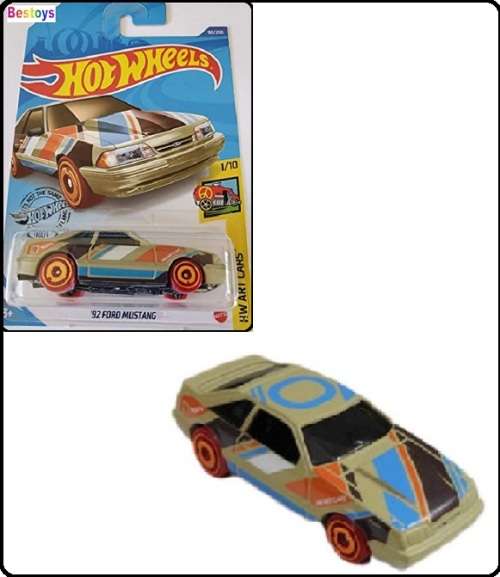 Hotwheels Hot Wheels Diecast Model Car 2020 90 /250 Ford Mustang 1992 Art Cars 1/64 scale