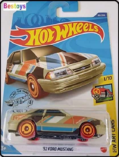 Hotwheels Hot Wheels Diecast Model Car 2020 90 /250 Ford Mustang 1992 Art Cars 1/64 scale