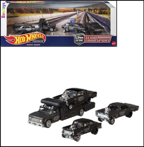 Hotwheels Hot Wheels Diecast Model Car Premium Set Retro Rig Truck Chevy Nova Bel Air Gasser Mercury