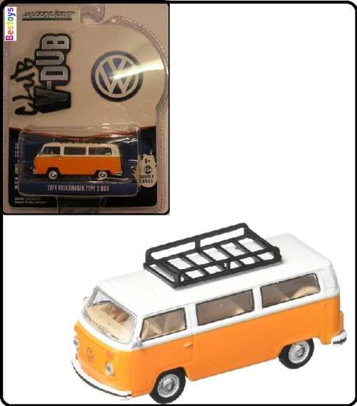 Greenlight Diecast Model Car VDub Series VW Volkswagen Kombi T2 T 2 Bus 1974 1/64 scale new in pack