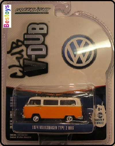 Greenlight Diecast Model Car VDub Series VW Volkswagen Kombi T2 T 2 Bus 1974 1/64 scale new in pack