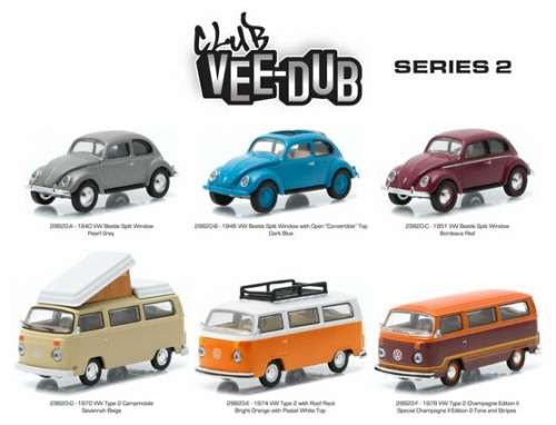 Greenlight Diecast Model Car VDub Series VW Volkswagen Beetle Split Window 1946 1/64 scale new in pa