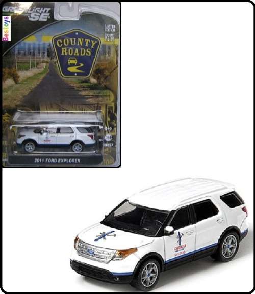 Greenlight Diecast Model Car County Roads Ford Explorer 2011 `KH Miller Construction` 1/64 scale new