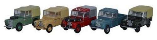 Oxford Diecast Model Car Set SET17C Land Rover 5 piece fire mil HUE 80 inch1/76 OO railway scale new