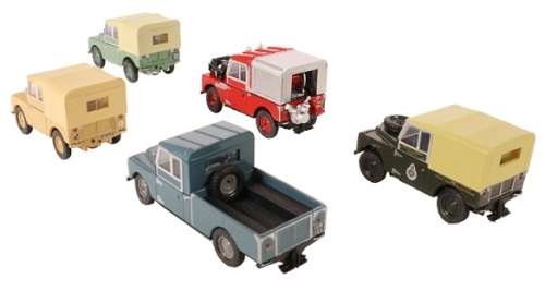 Oxford Diecast Model Car Set SET17C Land Rover 5 piece fire mil HUE 80 inch1/76 OO railway scale new