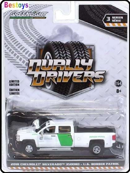 Greenlight Diecast Model Car Dually Chevy Chevrolet Silverado 3500 HD 3500HD 2018 US Border Patrol