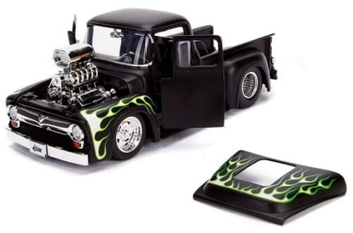 JADA Diecast Model Car 30716 Trucks Ford F 100 F100 Pickup 1956 with Blower 1/24 scale new in pack