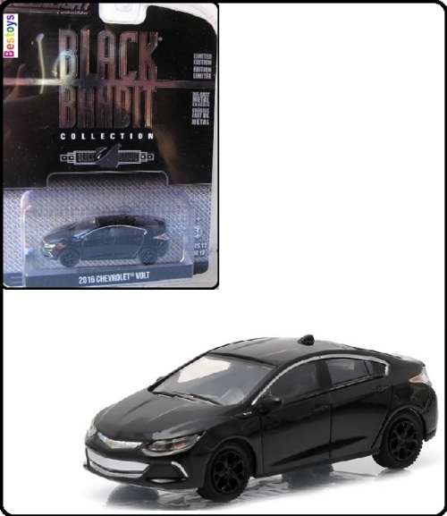 Greenlight Diecast Model Car Black Bandit Series Chevy Chevrolet Volt 2016 1/64 scale new in pack