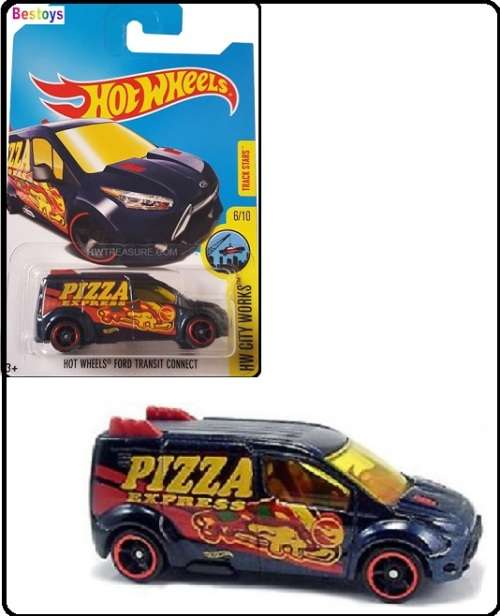 Hotwheels Hot Wheels Diecast Model Car Treasure Hunt 2017 Ford Transit Connect "Pizza" 1/64 scale
