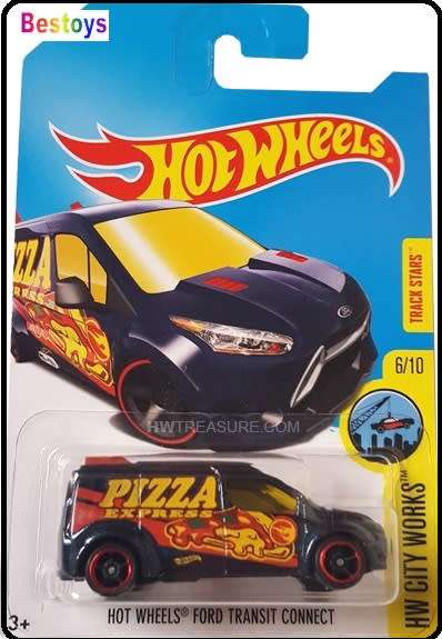 Hotwheels Hot Wheels Diecast Model Car Treasure Hunt 2017 Ford Transit Connect "Pizza" 1/64 scale