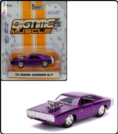 JADA  Diecast Model Car Bigtime Muscle Dodge Charger RT 1970 1/64 scale new in pack