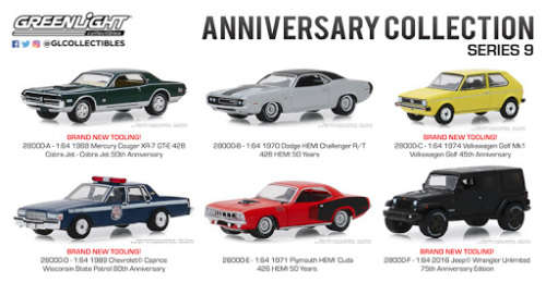 Greenlight Diecast Model Car Anniversary VW Volkswagen Golk Mk 1 MK1 45 yrs 1/64 scale new in pack