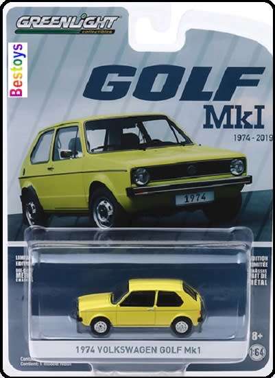 Greenlight Diecast Model Car Anniversary VW Volkswagen Golk Mk 1 MK1 45 yrs 1/64 scale new in pack