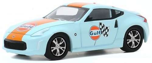 Greenlight Diecast Model Car Running on Empty Nissan 370 Z 370Z Coupe 2020 `Gulf` 1/64 scale