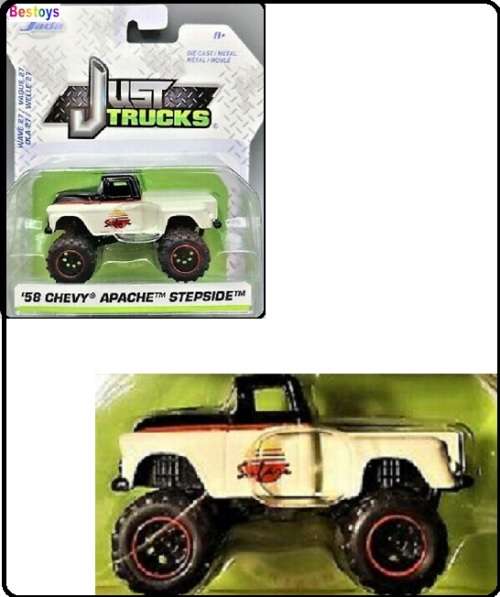 JADA Diecast Model Car Trucks Series Chevy Chevrolet Apache Stepside Pickup 1958 1/64 scale new