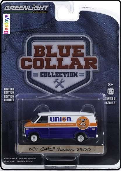 Greenlight Diecast Model Car Blue Collar GMC Vandura 2500 Panelvan 1987 `Union 76` 1/64 scale