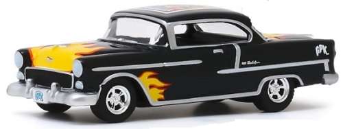 Greenlight Diecast Model Car Garbage Pail Kids Chevy Chevrolet Bel Air 1955 Greaser Greg 1/64 scale